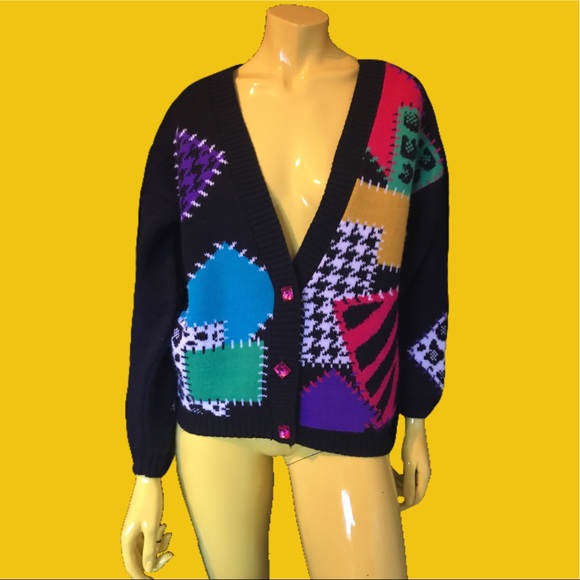 •🚫SOLD🚫 Lisa Frank Patchwork Cardigan 🌈🐾• - Picture 3 of 4